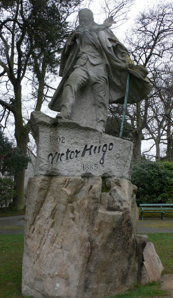 A windblown Victor Hugo in Candie Gardens, Guernsey